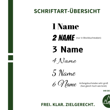 Personalisierter Vinylschriftzug