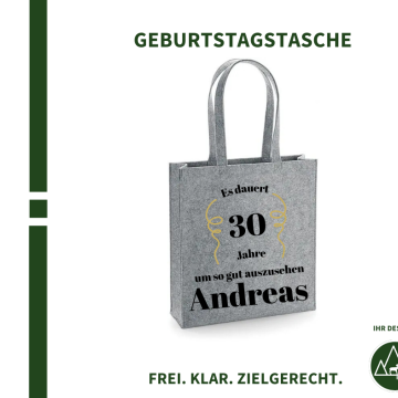 Design Geburtstag Gut aussehen(Filztasche)