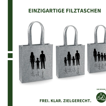 Design Silhouetten Familie (Filztasche)